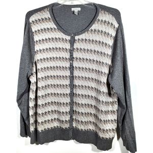 Croft & Barrow Houndstooth Cardigan 3x